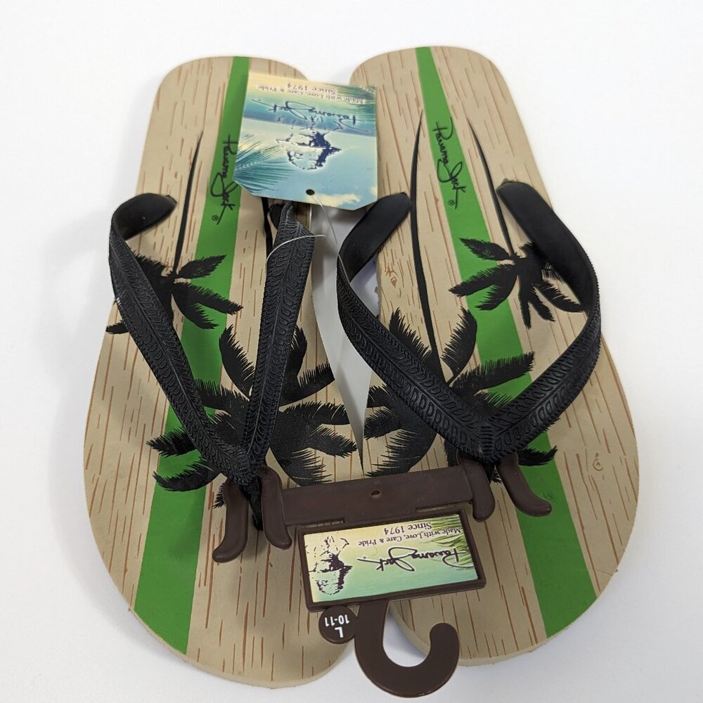 Panama Jack Palm Tree Rubber Flip Flops